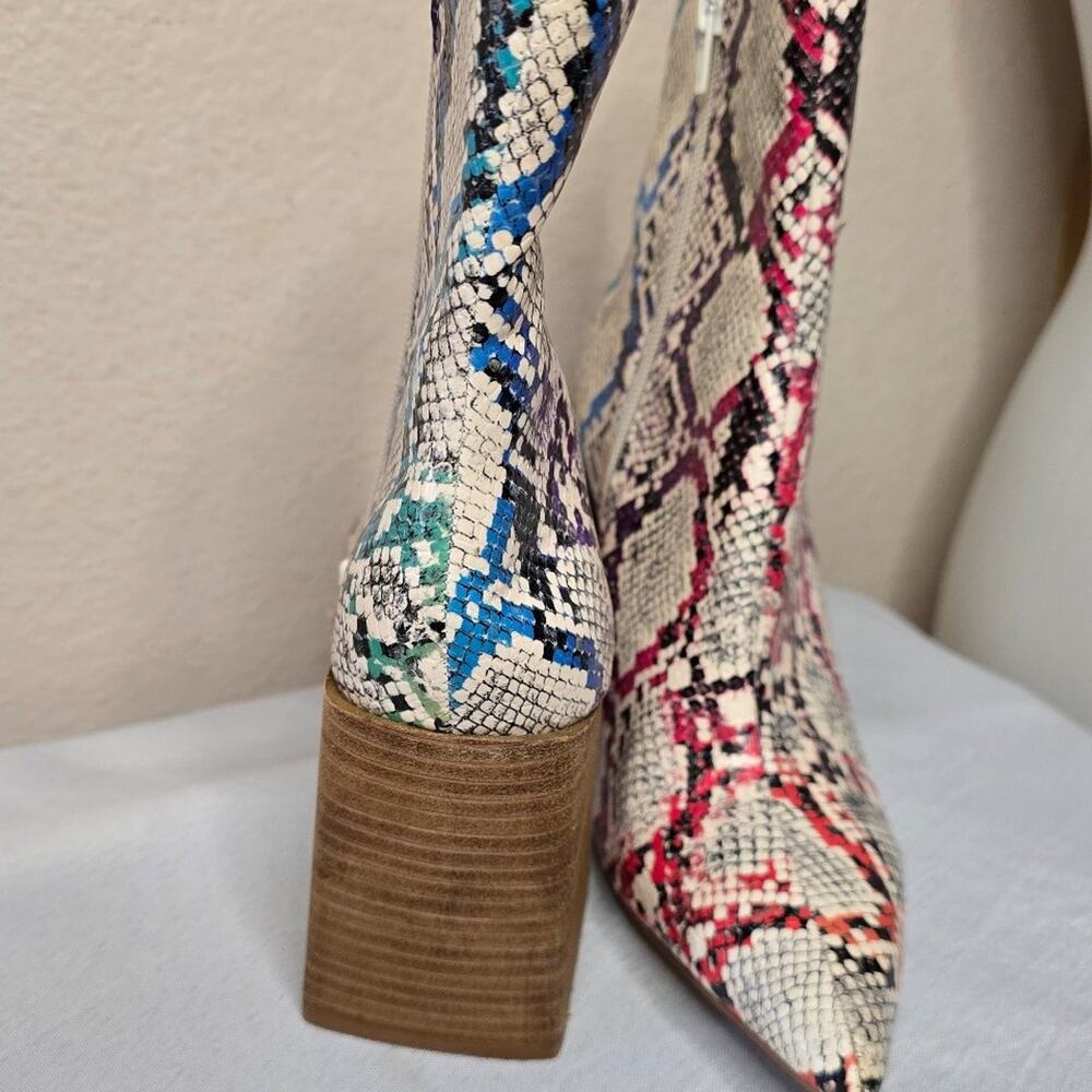 Steve Madden Multicolor Snake Print Booties Size 7.5M - Picture 5 of 5
